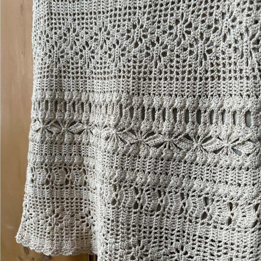 Jones New York Signature crochet lace overlay tank top in beige petite small EUC - Picture 2 of 7